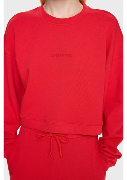 % 100 Pamuklu Relaxed Fit Bisiklet Yaka Sweat Bayan Sweat LB24FWESSFUSW fırsatları