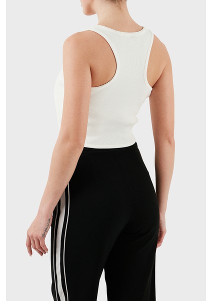 Pamuklu Slim Fit Kare Yaka Logolu Top Bayan Top Lbnoosessfutn modelleri