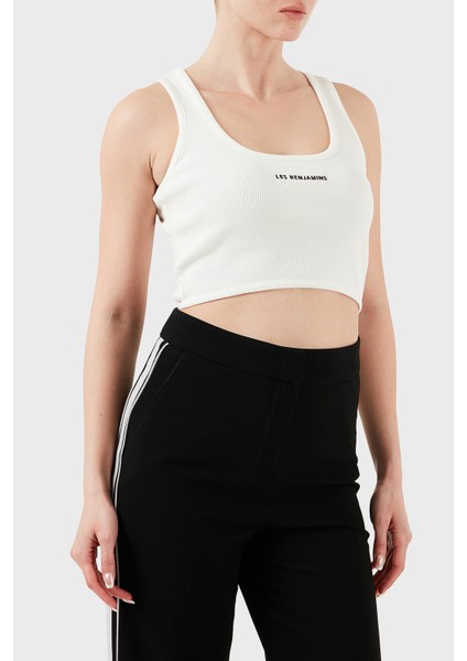 Pamuklu Slim Fit Kare Yaka Logolu Top Bayan Top Lbnoosessfutn indirimleri