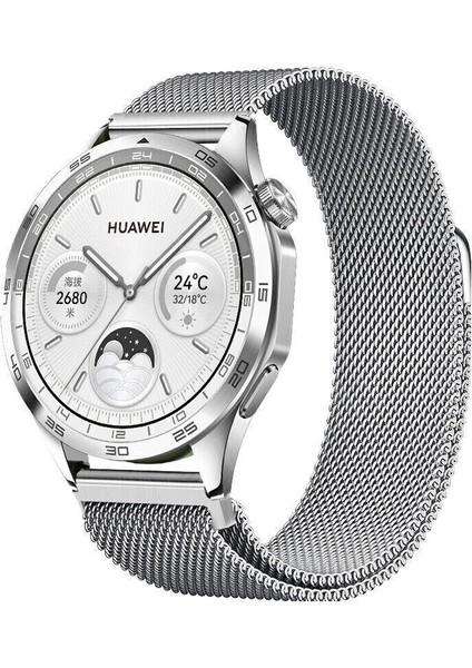 Watch Gt3 / Gt3 Pro / Gt4 / Gt4 Pro / Gt5 / Gt5 Pro 46MM Uyumlu Metal Milanese Hasır Kordon – Paslanmaz Çelik, Manyetik Mıknatıslı Bileklik Kayış