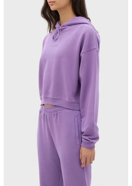 Kapüşonlu % 100 Pamuk Crop Fit Sweat Bayan Sweat LB23FWESSFUHD fırsatları