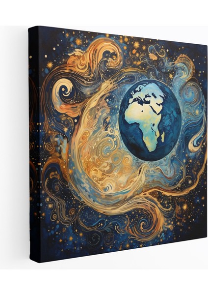 Kozmik Dünya Haritası Kanvas Tablo - Dünya Haritası Kanvas Tablo Hayranlık