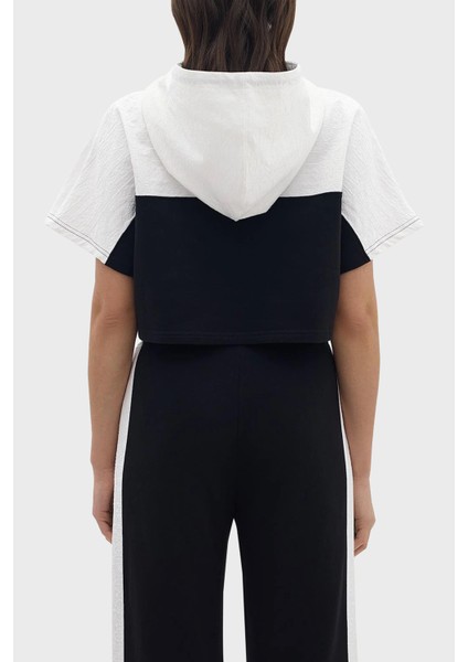 Relaxed Fit Kapüşonlu Crop Sweat Bayan Sweat LB24SSKISFUHD fiyatları