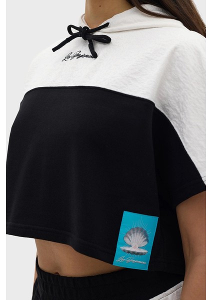 Relaxed Fit Kapüşonlu Crop Sweat Bayan Sweat LB24SSKISFUHD fırsatları