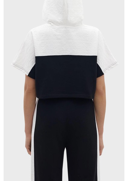 Relaxed Fit Kapüşonlu Crop Sweat Bayan Sweat LB24SSKISFUHD