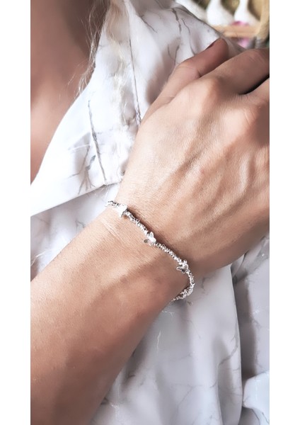 Kelebekli Gümüş Renk Çelik Kaplama Bileklik fiyatları