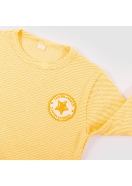 Unisex Çocuk Pamuk Fitilli Alt Üst Takım - Sarı fiyatları