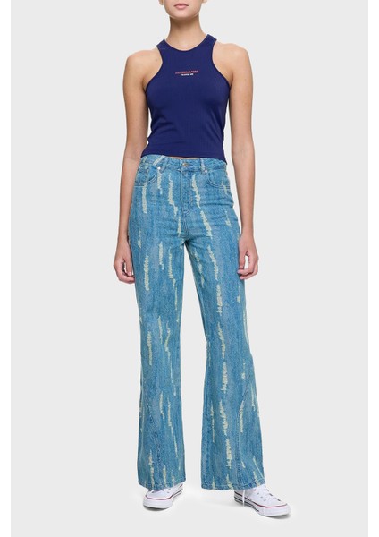 Slim Fit Halter Yaka Logolu Top Bayan Top LB25SSUNLFUTN