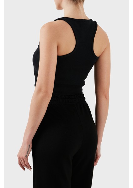 Pamuklu Slim Fit Kare Yaka Logolu Top Bayan Top Lbnoosessfutn modelleri