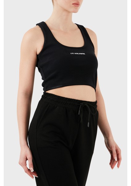 Pamuklu Slim Fit Kare Yaka Logolu Top Bayan Top Lbnoosessfutn fırsatları