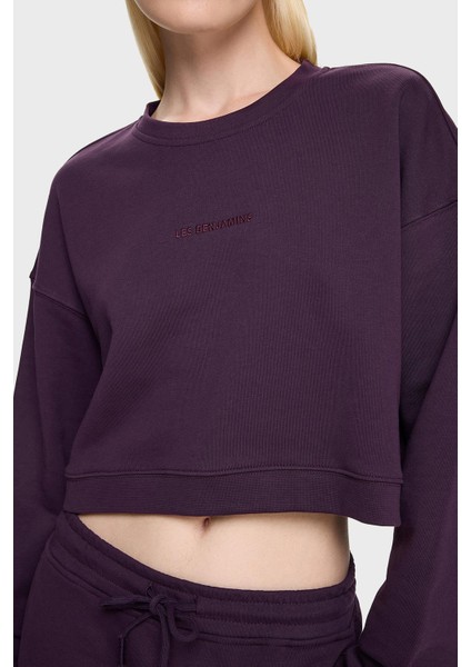 % 100 Pamuklu Relaxed Fit Bisiklet Yaka Sweat Bayan Sweat LB24FWESSFUSW