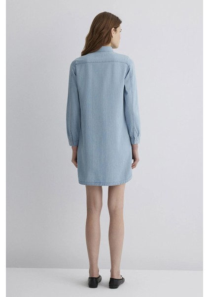 Pamuklu Regular Fit Cepli Gömlek Yaka Mini Boy Kot Elbise Bayan Elbise 130656 modelleri