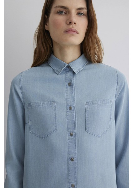 Pamuklu Regular Fit Cepli Gömlek Yaka Mini Boy Kot Elbise Bayan Elbise 130656 fırsatları