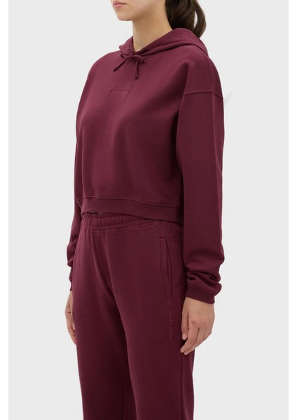 Kapüşonlu % 100 Pamuk Crop Fit Sweat Bayan Sweat LB23FWESSFUHD fırsatları