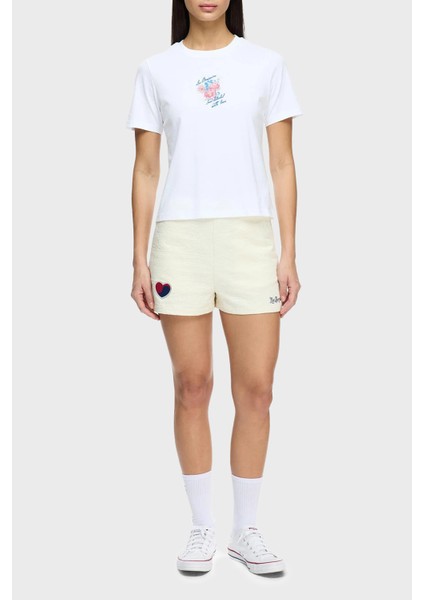 Pamuklu Regular Fit Yüksek Bel Jakarlı Short Bayan Short LB25SSUNLFUSO