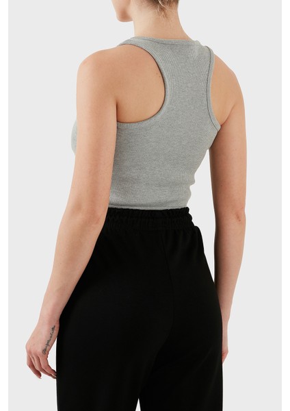 Pamuklu Slim Fit Kare Yaka Logolu Top Bayan Top Lbnoosessfutn modelleri