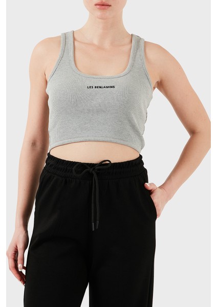 Pamuklu Slim Fit Kare Yaka Logolu Top Bayan Top Lbnoosessfutn fırsatları