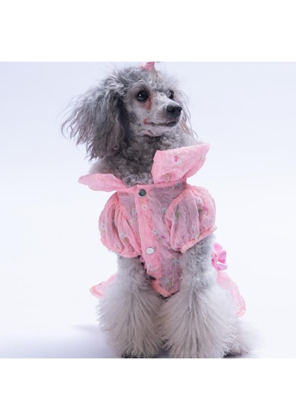 Pembe Valencia Çiçek Desenli Elbise Kedi Köpek Elbisesi - Kedi Köpek Kıyafeti fiyatları