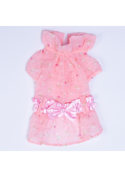 Pembe Valencia Çiçek Desenli Elbise Kedi Köpek Elbisesi - Kedi Köpek Kıyafeti fırsatları