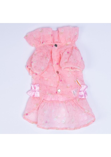 Pembe Valencia Çiçek Desenli Elbise Kedi Köpek Elbisesi - Kedi Köpek Kıyafeti indirimleri