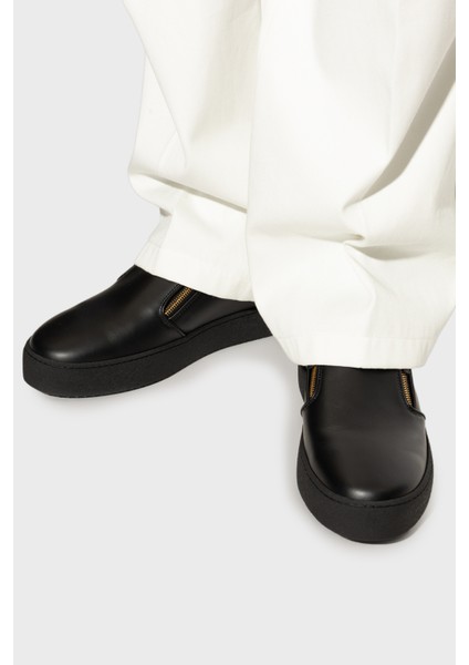 Deri Logolu Kalın Tabanlı Sneaker Ayakkabı Erkek Ayakkabı RU50007 fiyatları