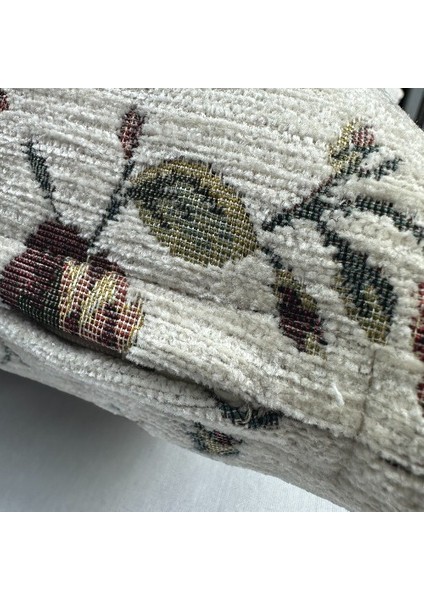 Çiçek Desenli Yastık Kılıfı Çift Taraflı Goblen Kumaş Kapalı Fermuarlı Kırlent 2'li 40X40 fırsatları