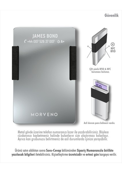 Metal Kartlık & Cüzdan - KLASİK PLUS - NFC & RFID Korumalı - Paslanmaz Çelik - Siyah fırsatları