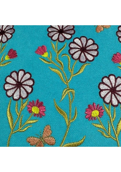 Pembe Renk Çiçek Desenli Nakışlı Yastık Kılıfı 40X40 | Kırlent Kılıfı Fermuarlı 4lü