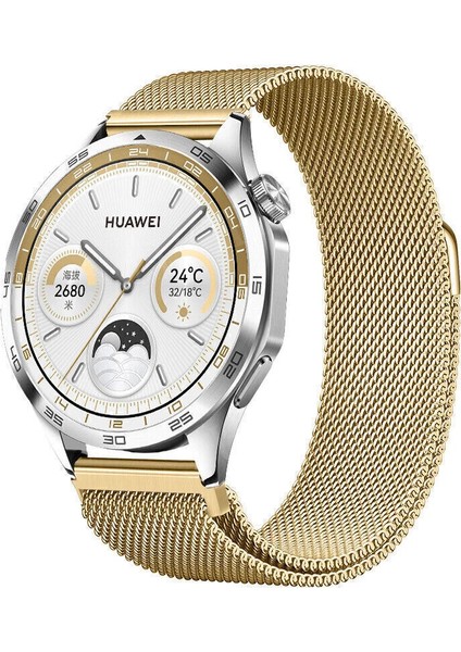 Watch Gt3 / Gt3 Pro / Gt4 / Gt4 Pro / Gt5 / Gt5 Pro 46MM Uyumlu Metal Milanese Hasır Kordon – Paslanmaz Çelik, Manyetik Mıknatıslı Bileklik Kayış