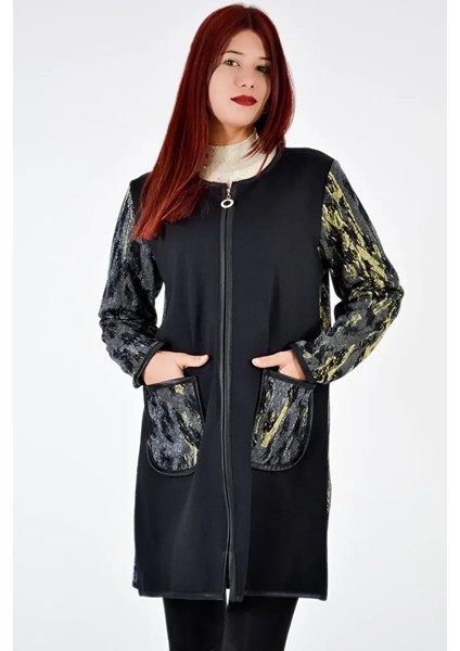 Kol ve Cep Detaylı Tunik Ceket - Siyah modelleri
