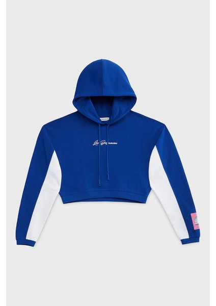 Relaxed Fit Kapüşonlu Crop Sweat Bayan Sweat LB24SSKISFUHD