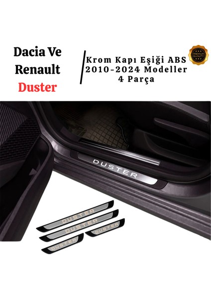 Dacia ve Renault Duster 2010-2024 Modeller Krom Kapı Eşiği 4 Parça P. Çelik Abs Çerçeve fiyatları