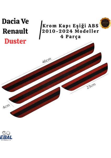 Dacia ve Renault Duster 2010-2024 Modeller Krom Kapı Eşiği 4 Parça P. Çelik Abs Çerçeve fırsatları