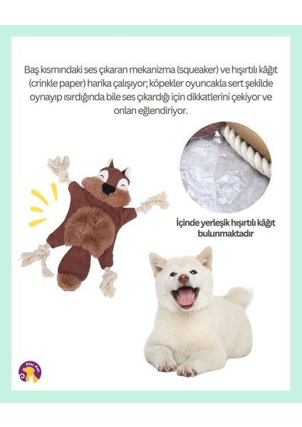 Peluş Köpek ve Kedi Oyuncak Sesli Sincap Model, Hışır Kumaşlı, 25 cm indirimleri