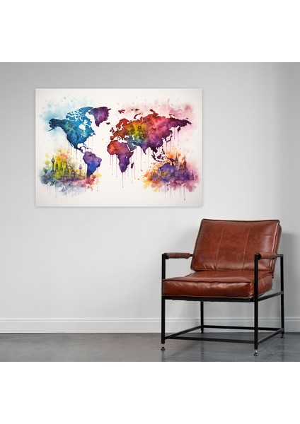 Dünya Haritası Kanvas Tablo - Duvar Dekorasyonu Dünya Haritası fiyatları