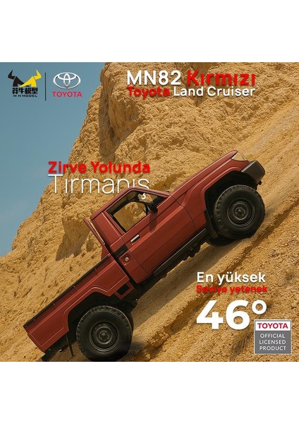 MN82 1/12 Toyota Land Cruiser LC79 4WD Rc Model Crawler Offroad Uzaktan Kumandalı Araba Truck Rtr Lisanslı Kırmızı+Dahili Işık Seti fırsatları