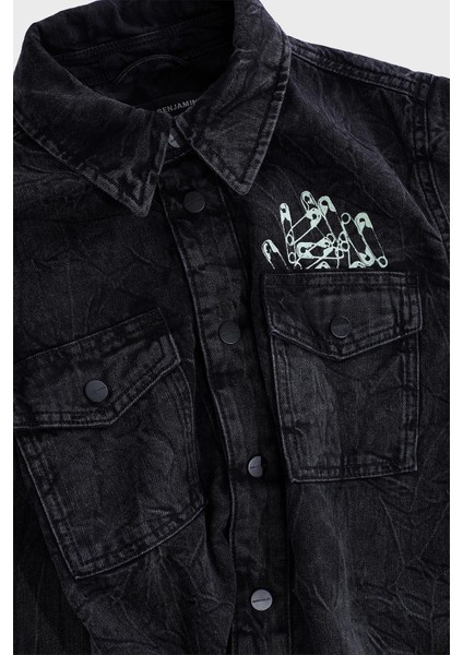 Pamuklu Regular Fit Cepli Denim Gömlek Bayan Gömlek LB24FWEAPFUSH indirimleri