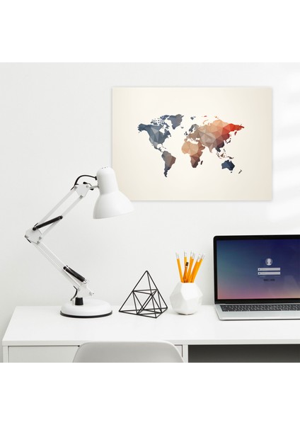 Jeometrik Dünya Haritası Duvar Sanatı - Dünya Haritası Kanvas Tablo Sanatı modelleri