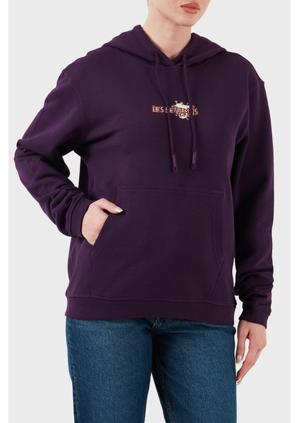 Pamuklu Regular Fit Kanguru Cepli Kapüşonlu Sweat Bayan Sweat LB24FWEAPFUHD fırsatları