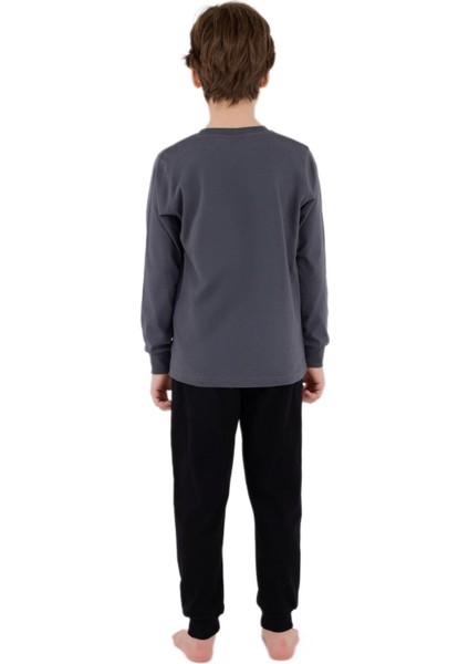 Erkek Çocuk Gri Uzun Kollu Pijama Takımı 3684-G fırsatları