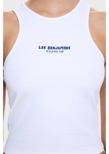 Slim Fit Halter Yaka Logolu Top Bayan Top LB25SSUNLFUTN indirimleri