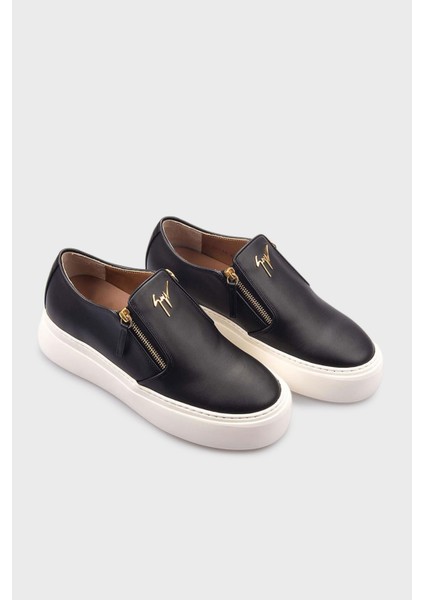 Deri Logolu Kalın Tabanlı Sneaker Ayakkabı Erkek Ayakkabı EU40010 modelleri