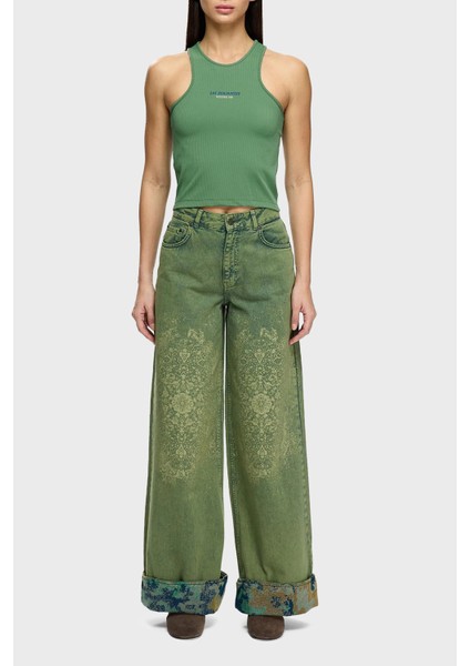 Slim Fit Halter Yaka Logolu Top Bayan Top LB25SSUNLFUTN