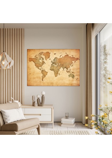 Dünya Haritası Kanvas Tablo - Dünya Haritası Kanvas Duvar Sanatı Vintage fiyatları