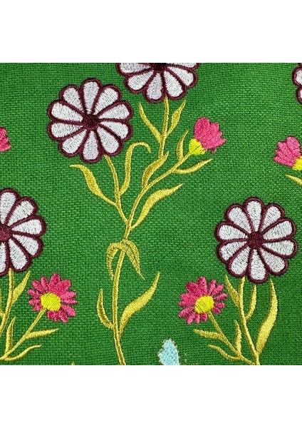 Pembe Renk Çiçek Desenli Nakışlı Yastık Kılıfı 40X40 | Kırlent Kılıfı Fermuarlı 4lü indirimleri