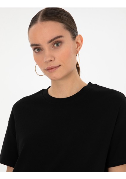 Kadın Siyah Oversize Basic Tişört 50316880-VR046 fiyatları