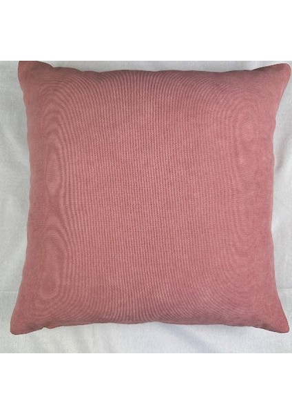 Pembe Renk Çiçek Desenli Nakışlı Yastık Kılıfı 40X40 | Kırlent Kılıfı Fermuarlı 4lü