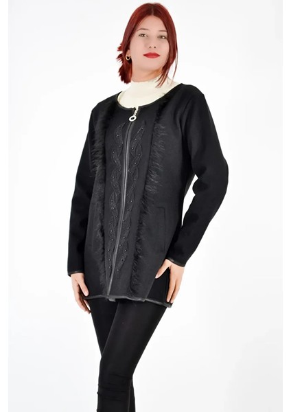 Çift Tarafı Saçaklı Işlemeli Ceket