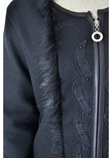 Çift Tarafı Saçaklı Işlemeli Ceket indirimleri