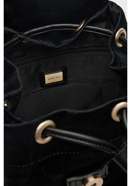 Velvet Logolu Omuz Askılı Sırt Çantası V5BZ11WF800 Bayan Çanta V5BZ11 WF800 Jblk indirimleri